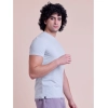 Men's Casual Cotton Solid Half Sleeve Round Neck T-Shirt (Grey)