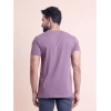 Men's Casual Cotton Solid Half Sleeve Round Neck T-Shirt (Berry)