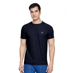 Generic Men's Casual Nylon Solid Half Sleeve Round Neck T-Shirt (Black)