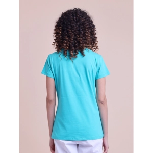 Generic Women's Casual Cotton Printed Half Sleeve Round Neck T-Shirt (Seagreen)