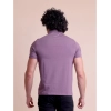 Men's Casual Cotton Solid Half Sleeve Polo Neck T-Shirt (Berry)