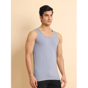 Generic Men's Casual Cotton Solid Round Neck Sleeveless Vest (Teegrey)