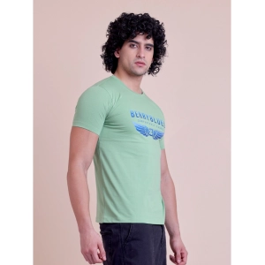 Generic Men's Casual Cotton Printed Half Sleeve Round Neck T-Shirt (Pista)