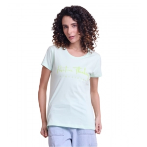 Generic Women's Casual Cotton Printed Half Sleeve Round Neck T-Shirt (MintGreen)