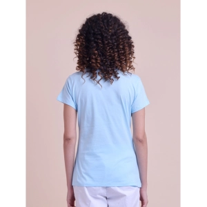 Generic Women's Casual Cotton Printed Half Sleeve Round Neck T-Shirt (Blue)