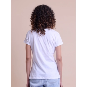 Generic Women's Casual Cotton Printed Half Sleeve Round Neck T-Shirt (White)