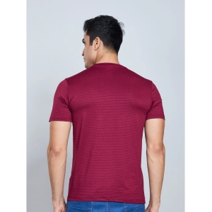 Generic Men's Casual Nylon Solid Half Sleeve Round Neck T-Shirt (Wine)