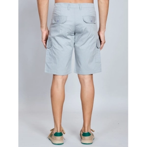 Generic Men's Casual Cotton Solid Knee Length Cargo Shorts (Grey)