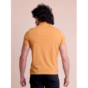 Generic Men's Casual Cotton Solid Half Sleeve Polo Neck T-Shirt (Brown)