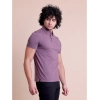Men's Casual Cotton Solid Half Sleeve Polo Neck T-Shirt (Berry)