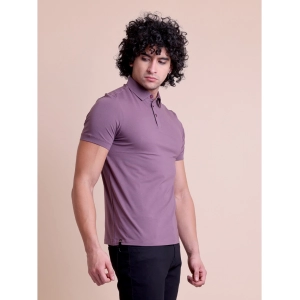 Generic Men's Casual Cotton Solid Half Sleeve Polo Neck T-Shirt (Berry)