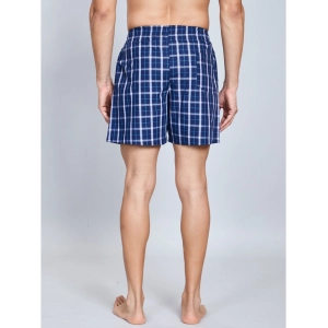 Generic Men's Casual Cotton Checkred Above Knee Boxer Shorts (Navy)