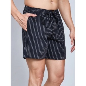 Generic Men's Casual Cotton Checkred Above Knee Boxer Shorts (Black)