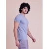 Men's Casual Cotton Solid Half Sleeve Round Neck T-Shirt (Purple)