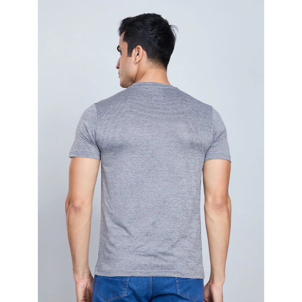 Men's Casual Nylon Solid Half Sleeve Round Neck T-Shirt (Black) Men's Casual Nylon Solid Half Sleeve Round Neck T-Shirt (Black)