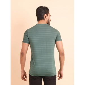 Generic Men's Casual Nylon Solid Half Sleeve Round Neck T-Shirt (Green)