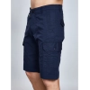 Men's Casual Cotton Solid Knee Length Cargo Shorts (Navy) Men's Casual Cotton Solid Knee Length Cargo Shorts (Navy)