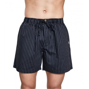 Generic Men's Casual Cotton Checkred Above Knee Boxer Shorts (Black)