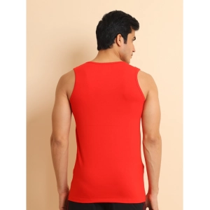 Generic Men's Casual Cotton Solid Round Neck Sleeveless Vest (Red)