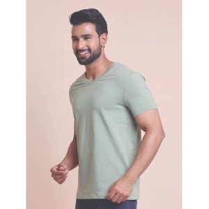 Generic Men's Casual Cotton Solid Half Sleeve V Neck T-Shirt (Newsage)