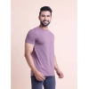 Men's Casual Cotton Solid Half Sleeve Round Neck T-Shirt (Berry)