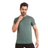 Men's Casual Nylon Solid Half Sleeve Round Neck T-Shirt (Green)