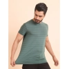 Men's Casual Nylon Solid Half Sleeve Round Neck T-Shirt (Green)