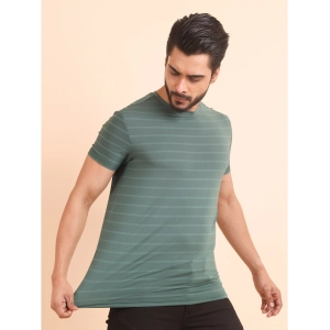 Generic Men's Casual Nylon Solid Half Sleeve Round Neck T-Shirt (Green)