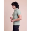 Men's Casual Cotton Solid Half Sleeve Polo Neck T-Shirt (Newsage)