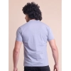 Men's Casual Cotton Solid Half Sleeve Mandarin Collar T-Shirt (Teegrey)