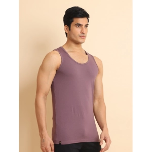 Generic Men's Casual Cotton Solid Round Neck Sleeveless Vest (Berry)