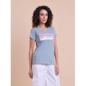 Generic Women's Casual Cotton Printed Half Sleeve Round Neck T-Shirt (Teegrey)