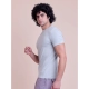 Men's Casual Cotton Solid Half Sleeve Round Neck T-Shirt (Grey)