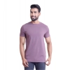 Men's Casual Cotton Solid Half Sleeve Round Neck T-Shirt (Berry)