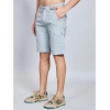 Men's Casual Cotton Solid Knee Length Cargo Shorts (Grey)