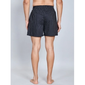 Generic Men's Casual Cotton Checkred Above Knee Boxer Shorts (Black)