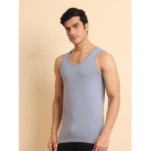 Generic Men's Casual Cotton Solid Round Neck Sleeveless Vest (Teegrey)