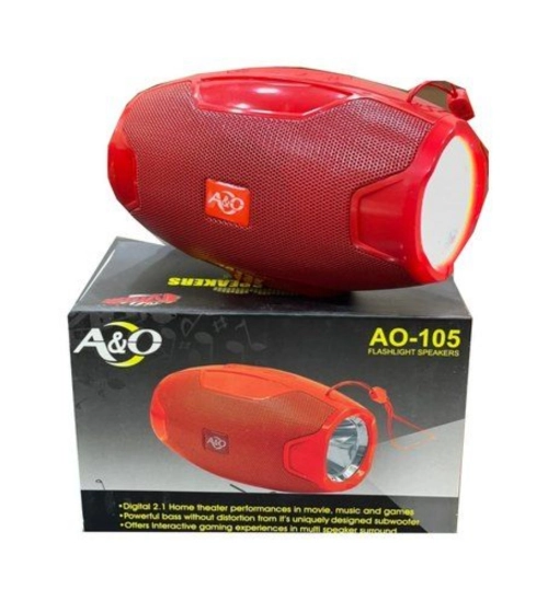 Plastic Rubber Wireless AO105 Bluetooth Speaker (Red)