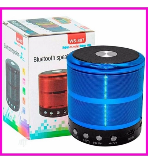 Plastic Rubber Wireless WS887 Bluetooth Speaker (Blue)