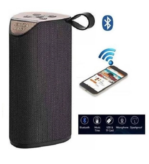 Plastic Rubber Wireless TG111 Bluetooth Speaker (Black)