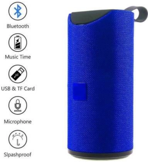 Plastic Rubber Wireless TG113 Bluetooth Speaker (Blue)