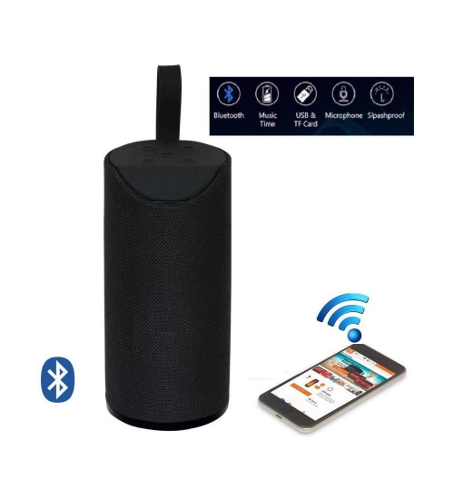 Plastic Rubber Wireless TG113 Bluetooth Speaker (Black)