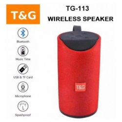 Plastic Rubber Wireless TG113 Bluetooth Speaker (Red)