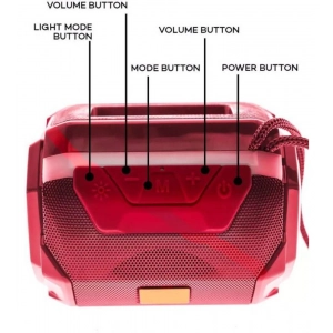 Generic Plastic Rubber Wireless A005 Bluetooth Speaker (Red)