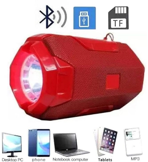 Plastic Rubber Wireless AO105 Bluetooth Speaker (Red)