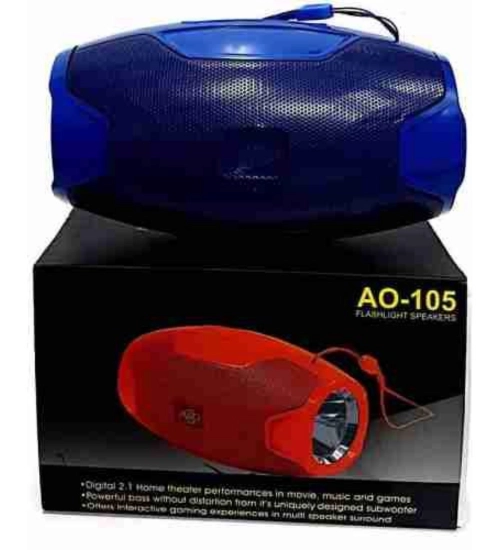 Plastic Rubber Wireless AO105 Bluetooth Speaker (Blue)