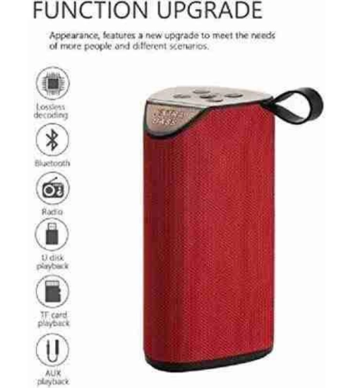 Plastic Rubber Wireless TG111 Bluetooth Speaker (Red)