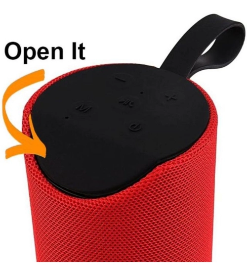 Plastic Rubber Wireless TG113 Bluetooth Speaker (Red)