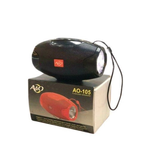 Plastic Rubber Wireless AO105 Bluetooth Speaker (Black)