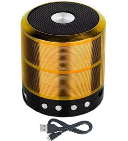 Plastic Rubber Wireless WS887 Bluetooth Speaker (Gold)